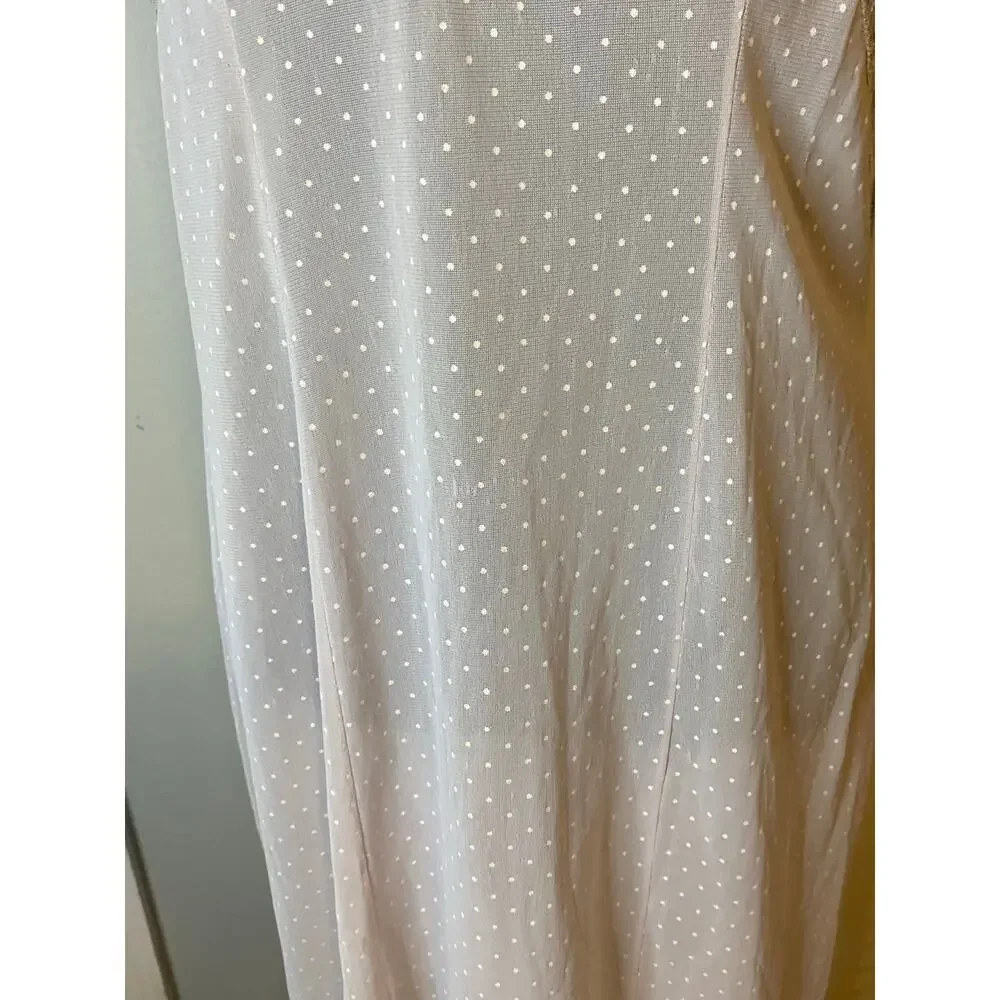Vintage lace slip dress Pinup‎ Sheer lilac polka dot